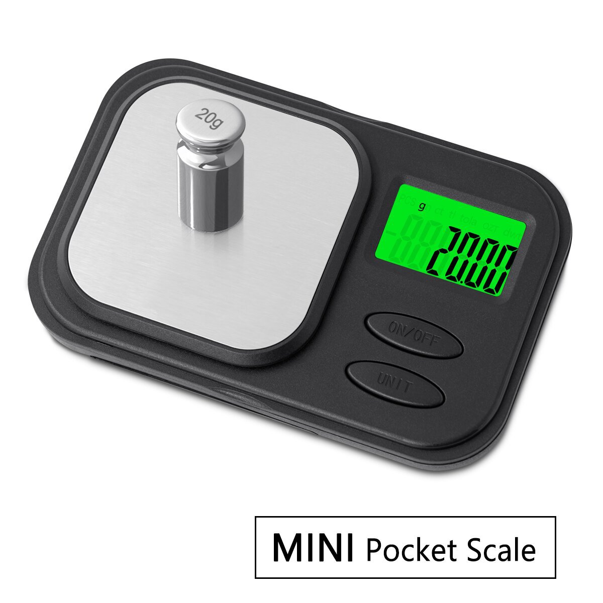 新款厂家现货高精度绿光天平口袋秤1000g秤0.01克拉称手掌电子称