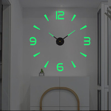 大号创意夜光静音时钟立体亚克力diy挂钟 客厅卧室墙贴装饰钟表