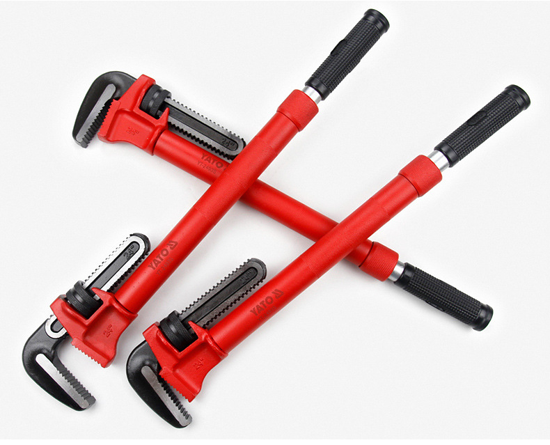 yato重型伸缩加力管钳板手自紧管钳子牙钳喉钳管丝钳水管钳管子钳