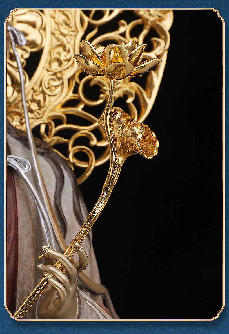 吾堂佛具 西方三圣铜像佛像 大势至观世音菩萨阿弥陀神像家用摆件