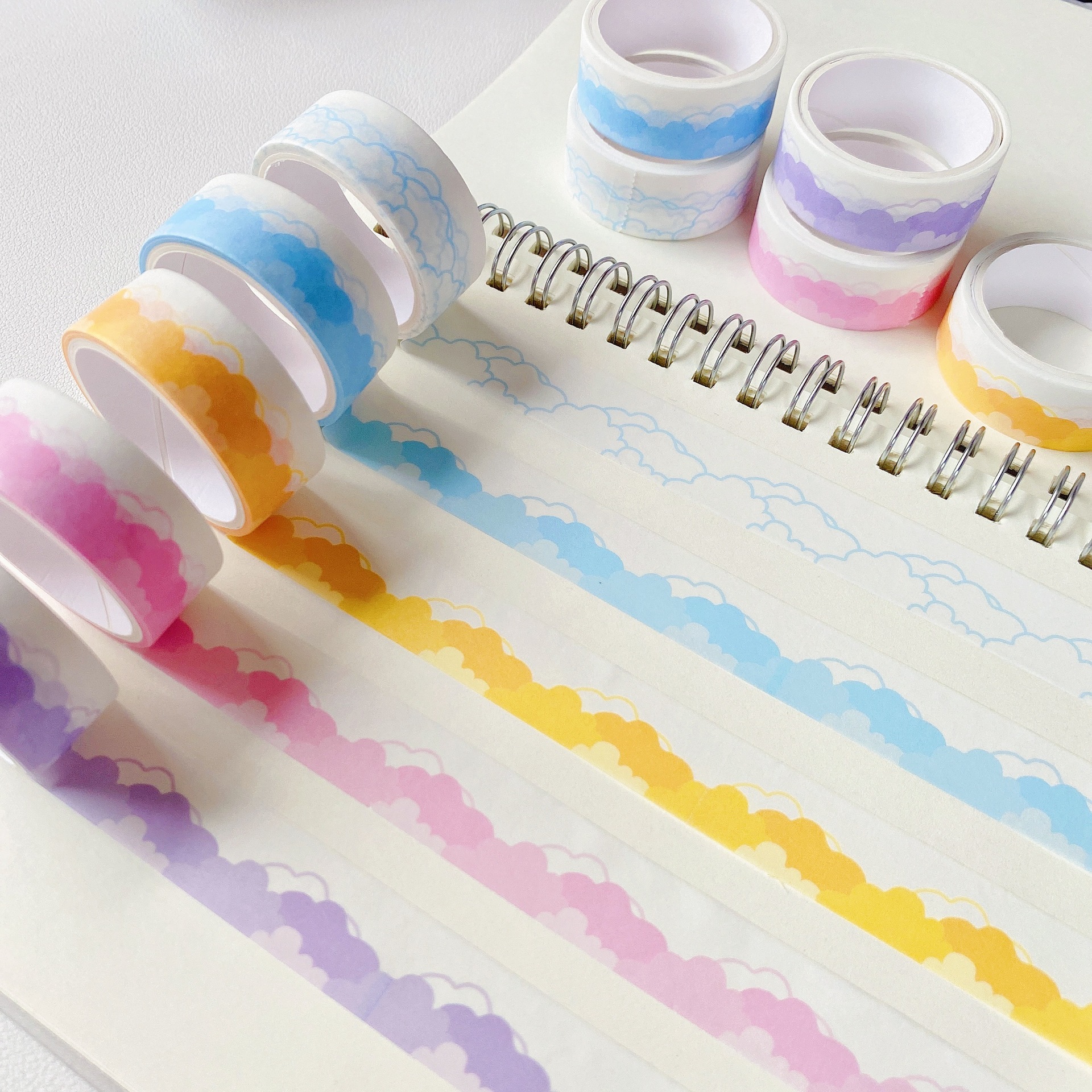 韩国ins云朵造景和纸胶带diy可爱少女心手帐拼贴装饰素材边框胶带