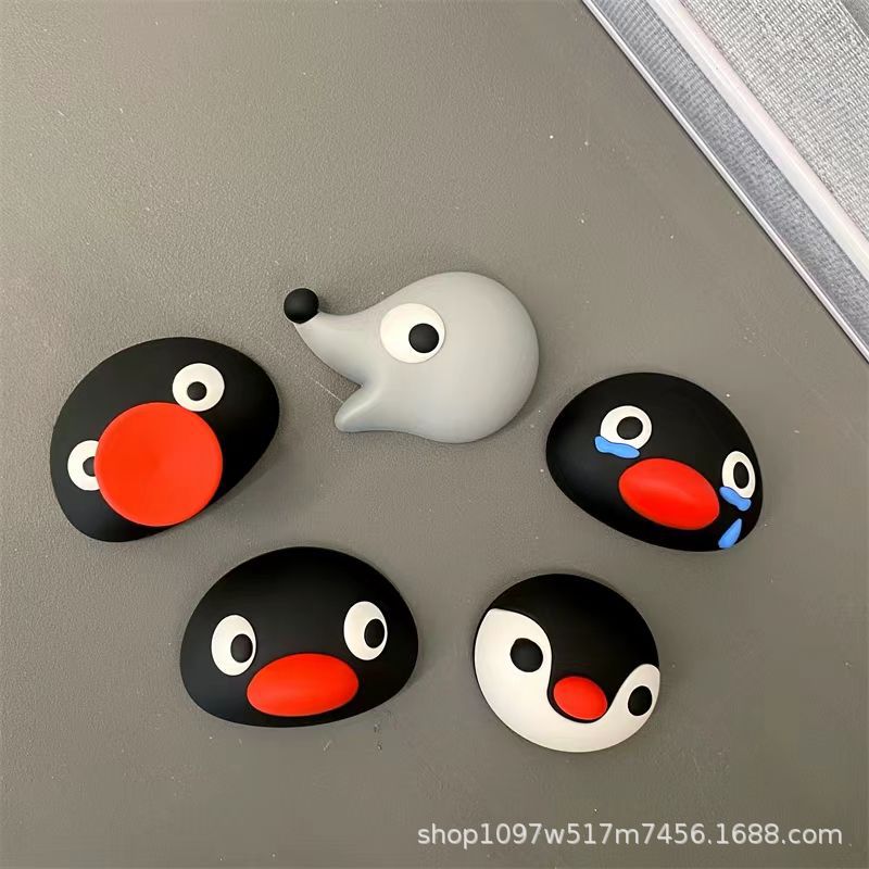 cartoon creative pingu refridgerator magnets home decoration magnetic sticker cute 3d three-dimensional stickers ins holiday gift