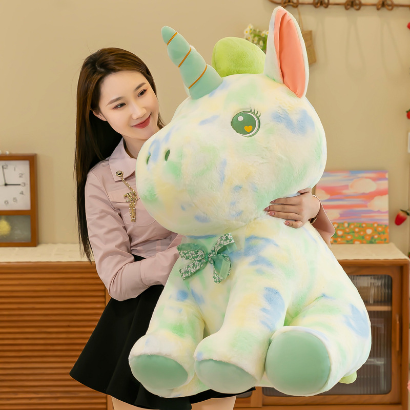colorful tie-dye animal unicorn throw pillow doll wholesale new children‘s birthday gifts plush toy doll
