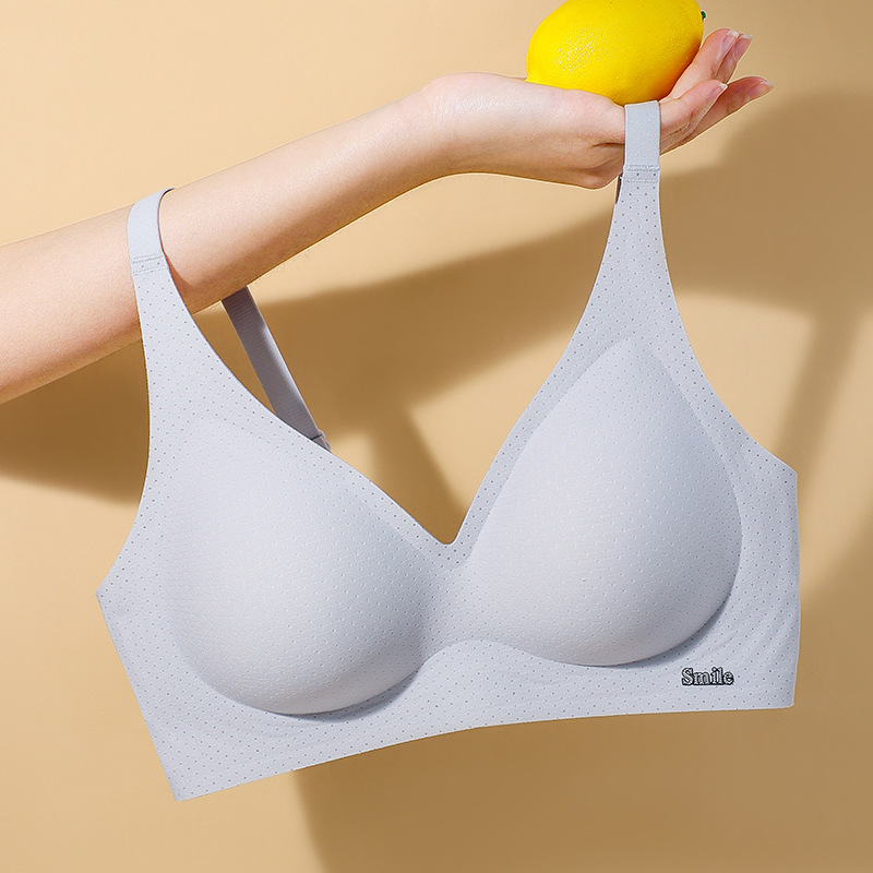 1823# Fixed Cup ~ Machine Wash, No Running Position, No Steel Ring, Glossy, No Ligature, Bra Small Size Sexy Thin Underwear