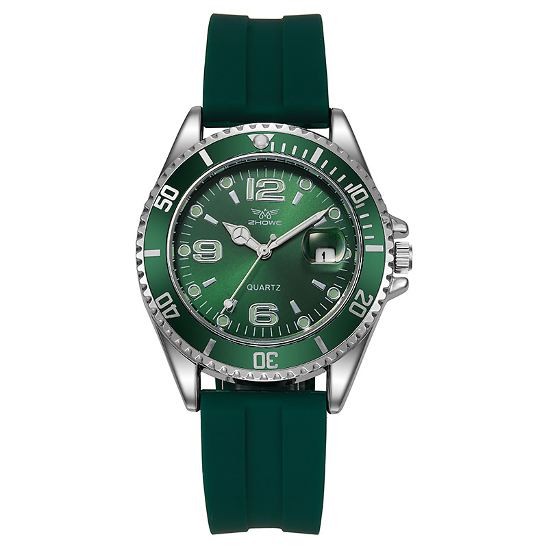 New Foreign Trade Silicone Band Green Submariner Sports Watch Men's Luminous Men's Business Quartz Watch Waterproof Watch in Stock