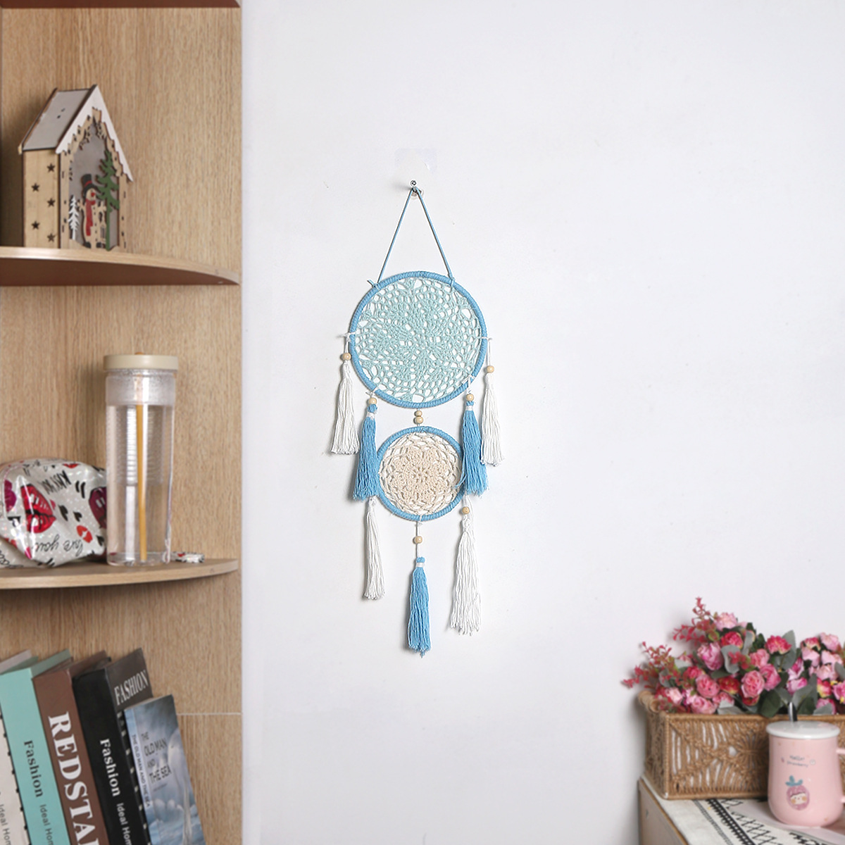 ins风编织棉绳流苏捕梦网小清新挂件家居装饰品房间装饰挂饰挂件