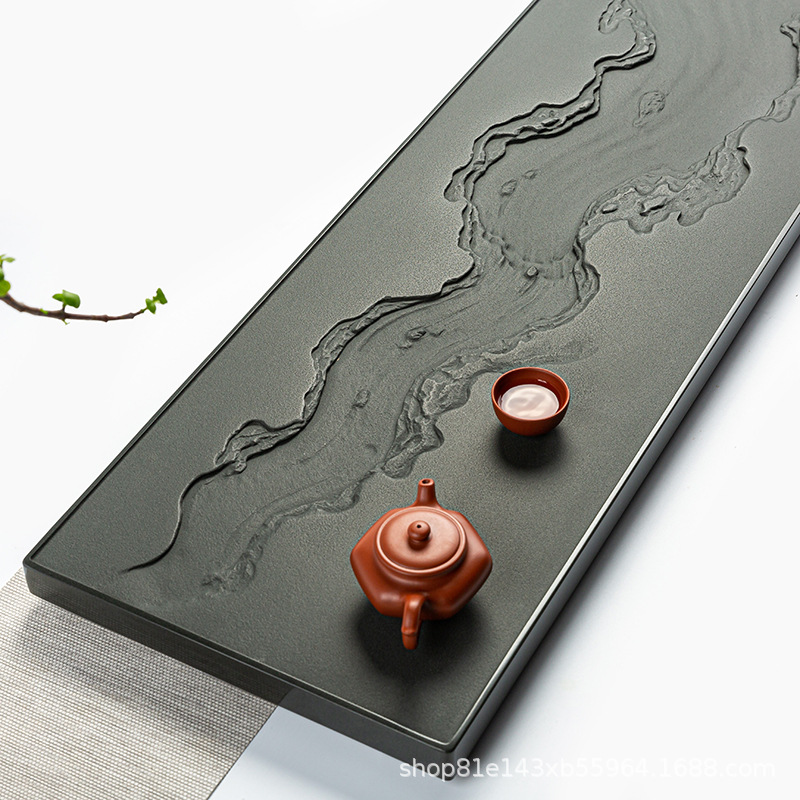 乌金石茶盘家用2022新款一体式整块高端石头茶盘套装-阿里巴巴
