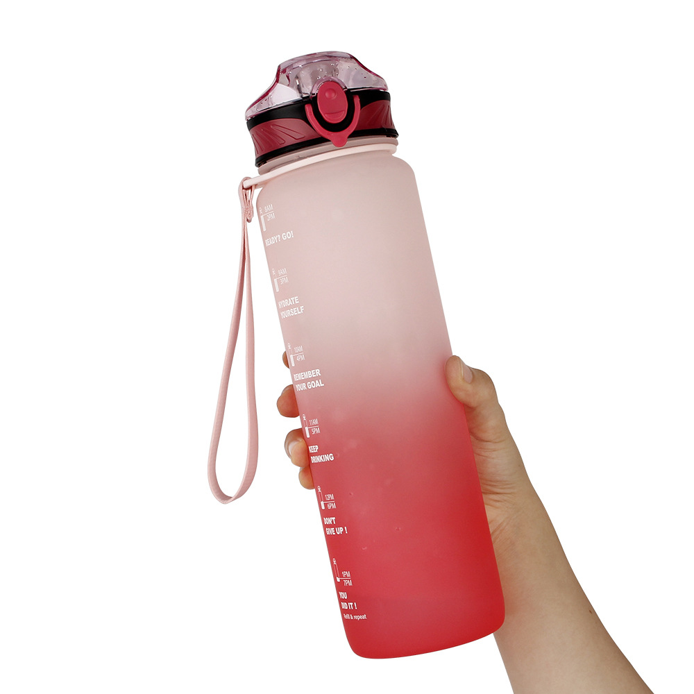 2023 New Double Drink Cover Plastic Water Bottle 32oz Portable Cup Tritan Outdoor Sports Cup