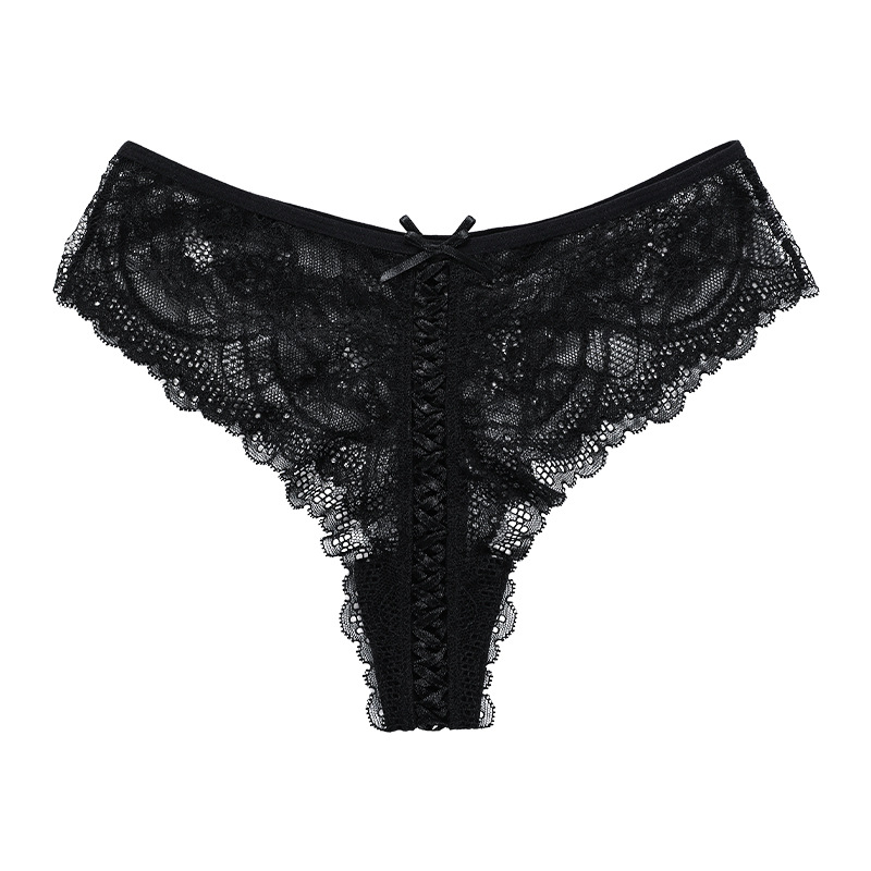 Bow plus Size Sexy Lace Underwear Ribbon Low Waist Design Cotton Crotch Breathable Women's Briefs