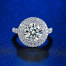 豪华2克拉仿真钻戒求婚订婚钻石戒指女银镀18K白金莫桑石情侣对戒
