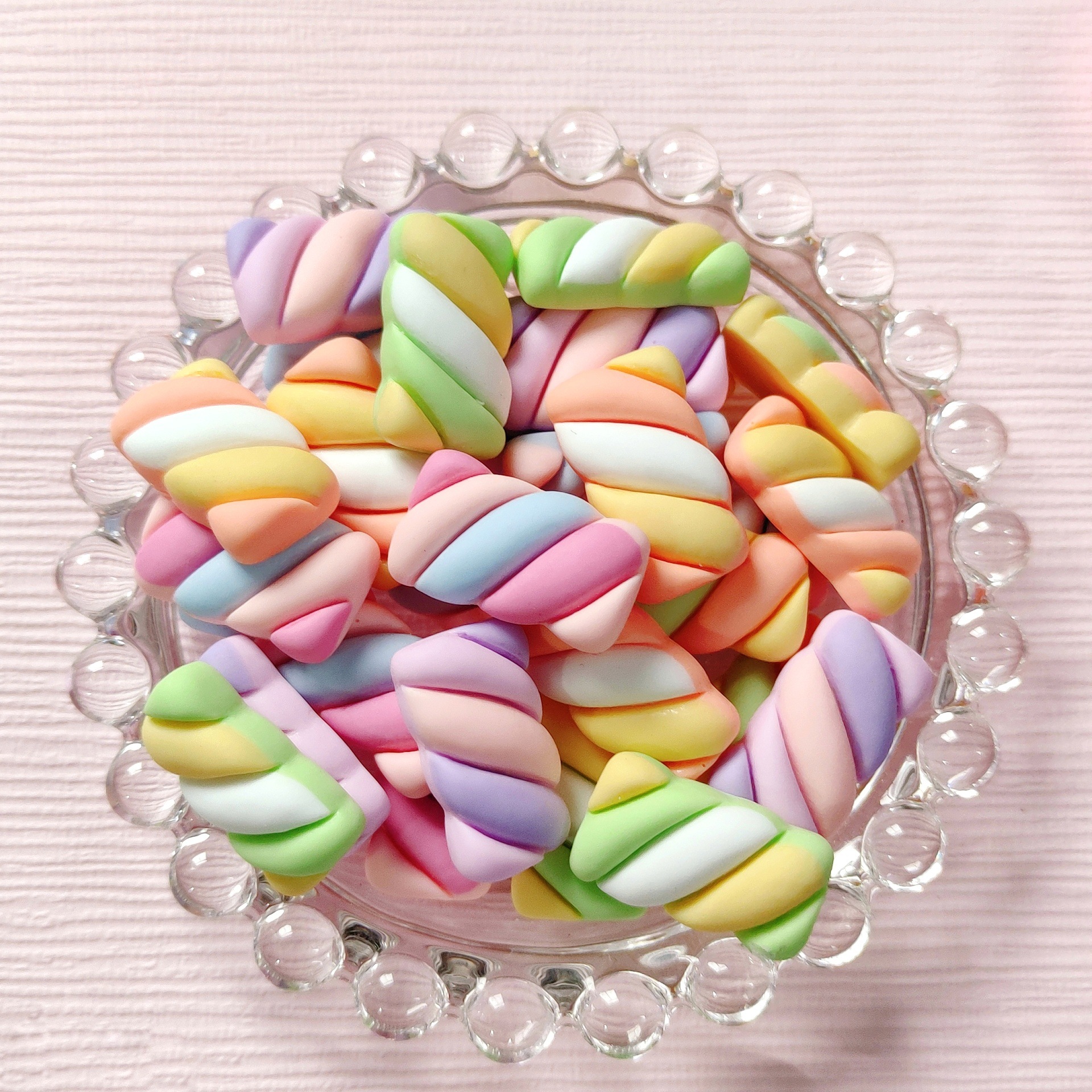 仿真树脂彩色棉花糖 diy奶油手机壳配件手工发夹发饰材料饰品批发