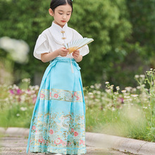 新中式国风马面裙儿童套装女童长款国风汉服童装小学生节日表演