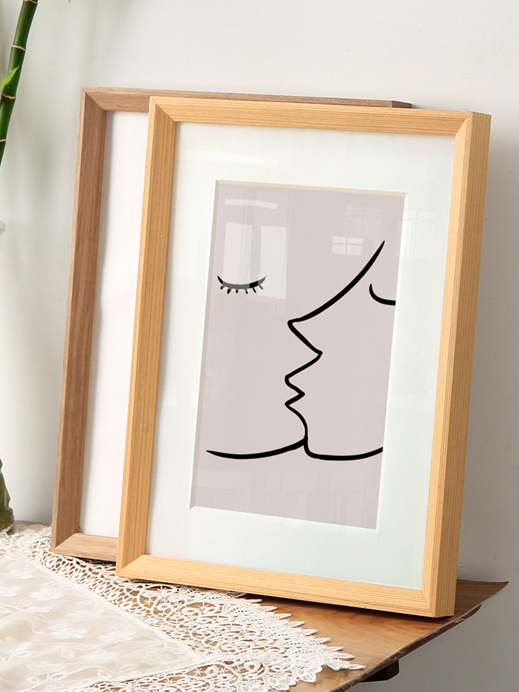 实木相框挂墙简约装饰画框24 30寸36 4k外框装裱画框定制定做a4a3