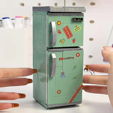 中国场景积木模型复古电视机冰箱拼装玩具送女孩生日礼物