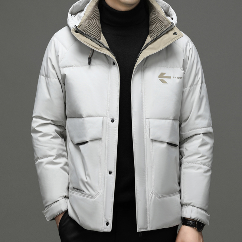 厂家男士新款羽绒服2022冬季中青年时尚连帽面包服白鸭绒保暖外套