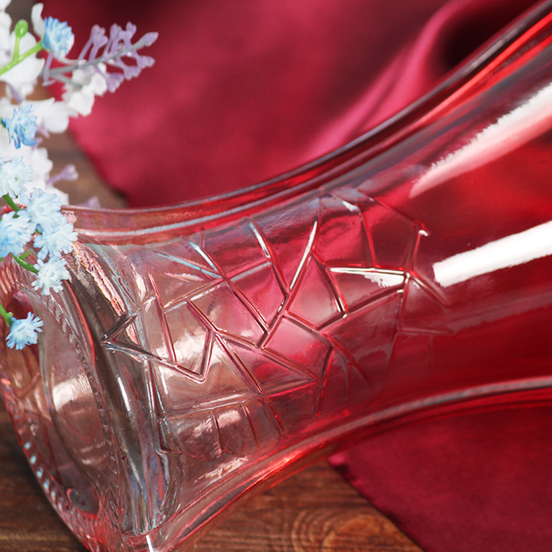 500ml玻璃白酒瓶一斤装密封空酒瓶家用结婚喜宴玻璃瓶红色玻璃瓶