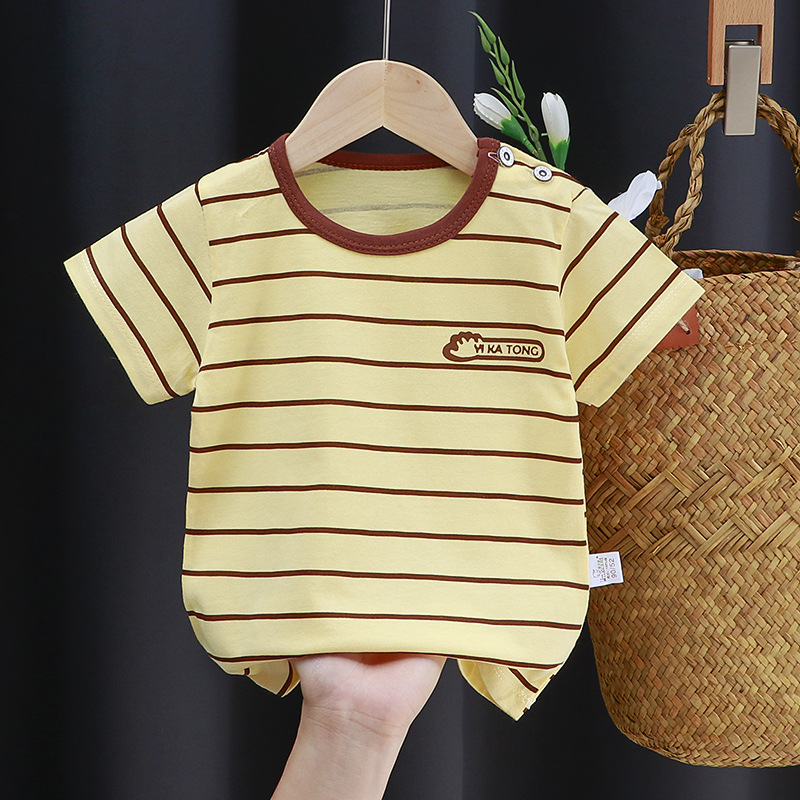 Children's Short-Sleeved T-shirt Cotton Girls' Summer Clothes Baby Baby Children's Summer Clothing 2023 Boys' Tops One Piece Dropshipping