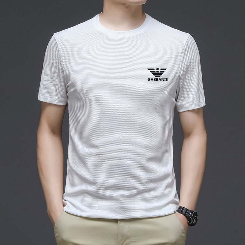 正品gabbanie男短袖t恤2022夏季新款圆领印花品牌男装休闲上衣服