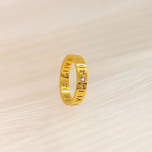 钛钢不掉色罗马数字镶钻戒指情侣对戒潮简约小众设计冷淡风指环女