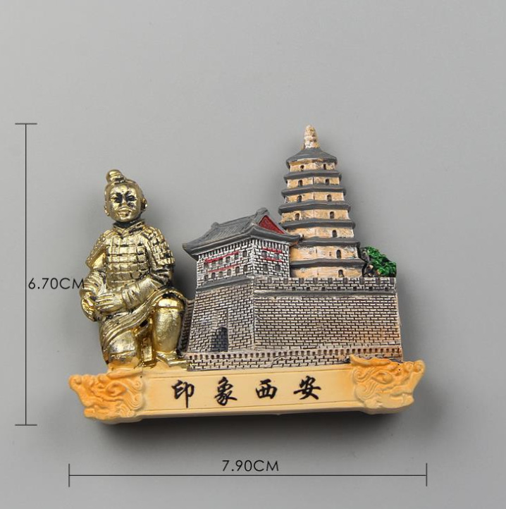 Xi'an, Shaanxi Tourism Souvenir Refrigerator Stickers Magnetic Stickers Hand Gift Scenic Spot Bell Drum Tower Big Wild Goose Pagoda Cultural Creation