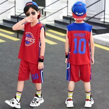 男童夏装套装新款中大儿童速干无袖背心运动球衣男孩夏季篮球服潮