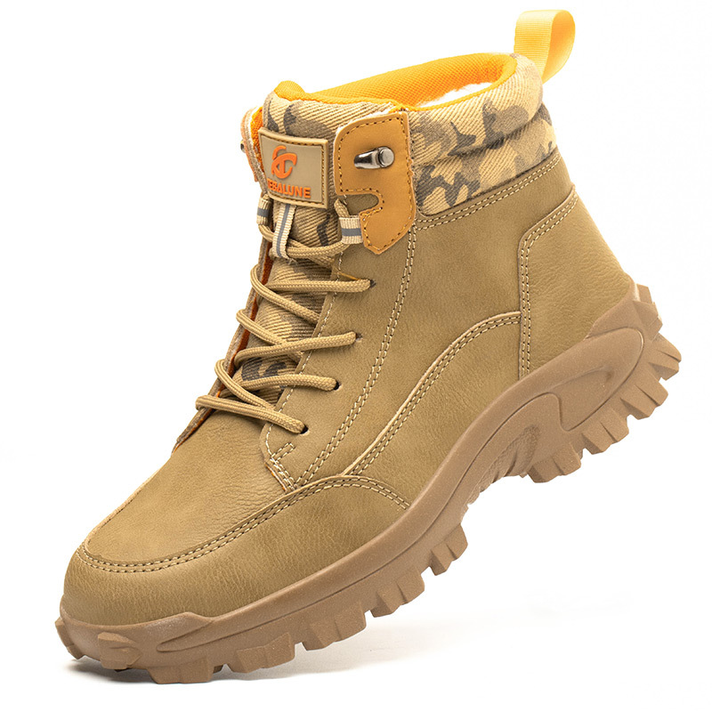 Winter Cotton plus Wool in Labor Protection Shoes Men's Waterproof Electrician Insulated Shoes Attack Shield and Anti-Stab Construction Site Work Shoes Wholesale