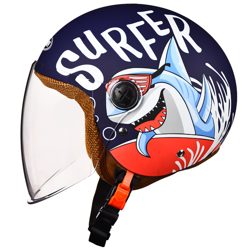 3c认证野马儿童头盔男孩女夏季可爱小孩宝宝电动摩托车半盔安全帽