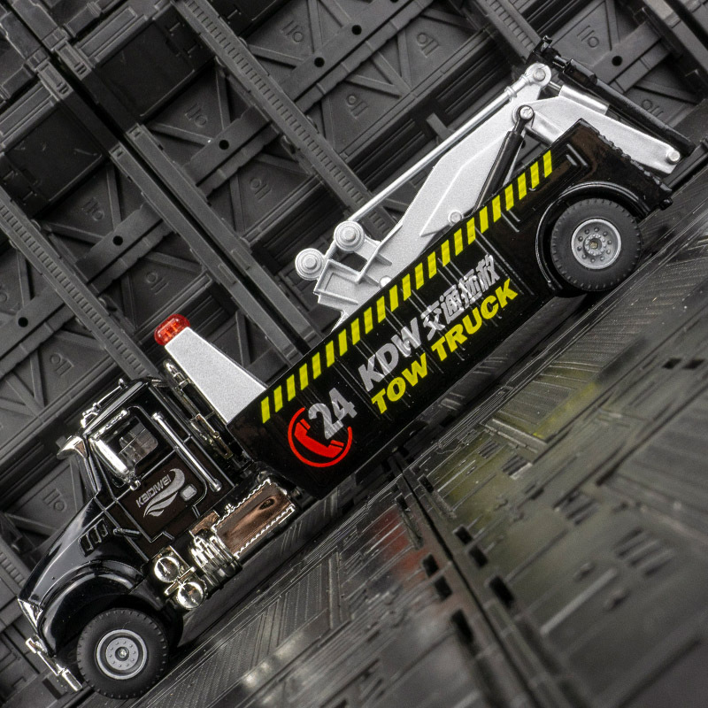 凯迪威625132仿真城市道路拯救车拖车合金汽车模型儿童玩具车礼物