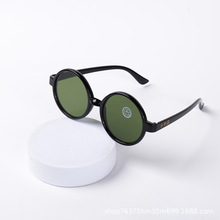 新款复古潮流圆框水晶玻璃太阳镜舒适护目镜不怕划跑江湖眼镜批发