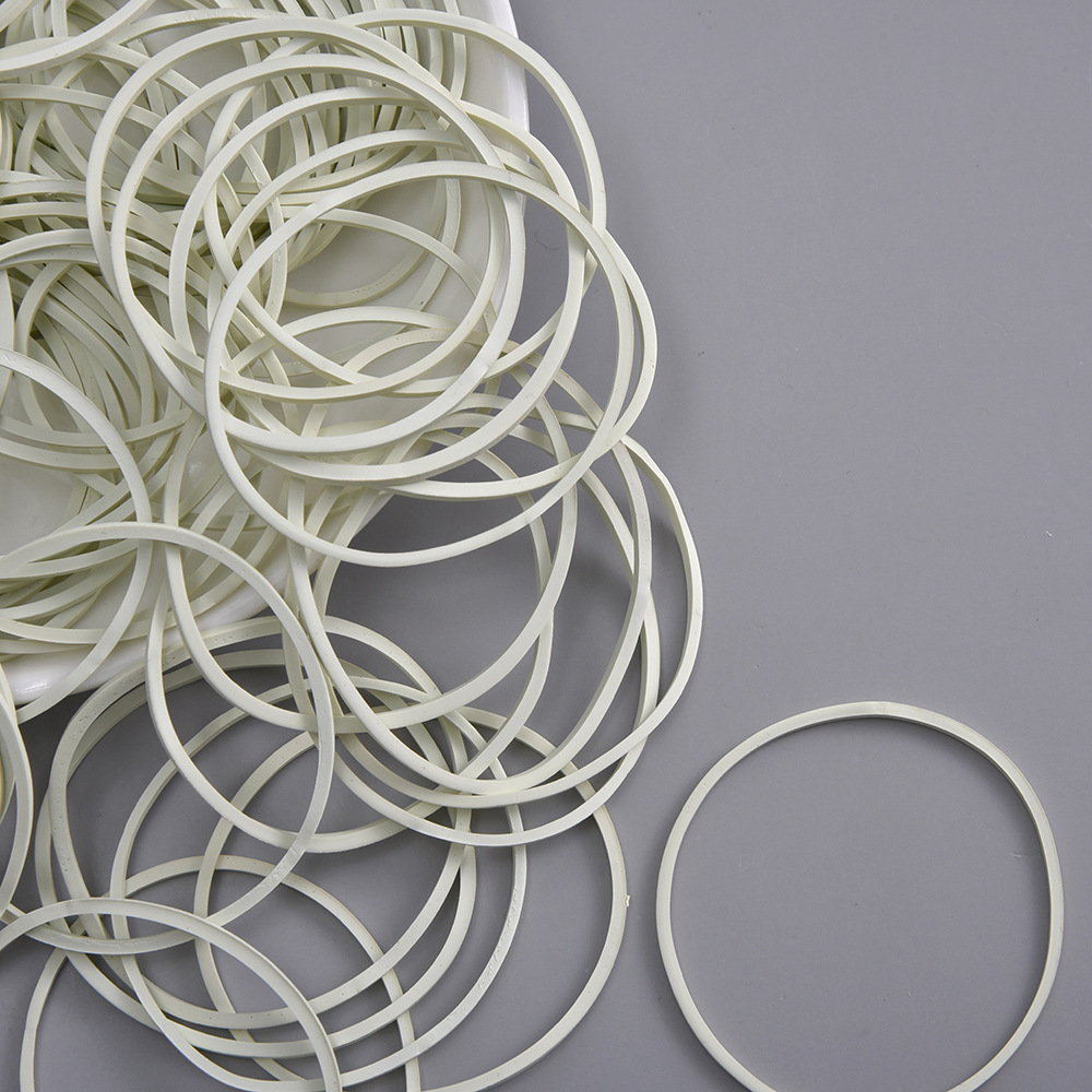 越意乳白色橡皮筋50mm白色橡皮圈大号高弹力强拉不断天然橡胶皮筋