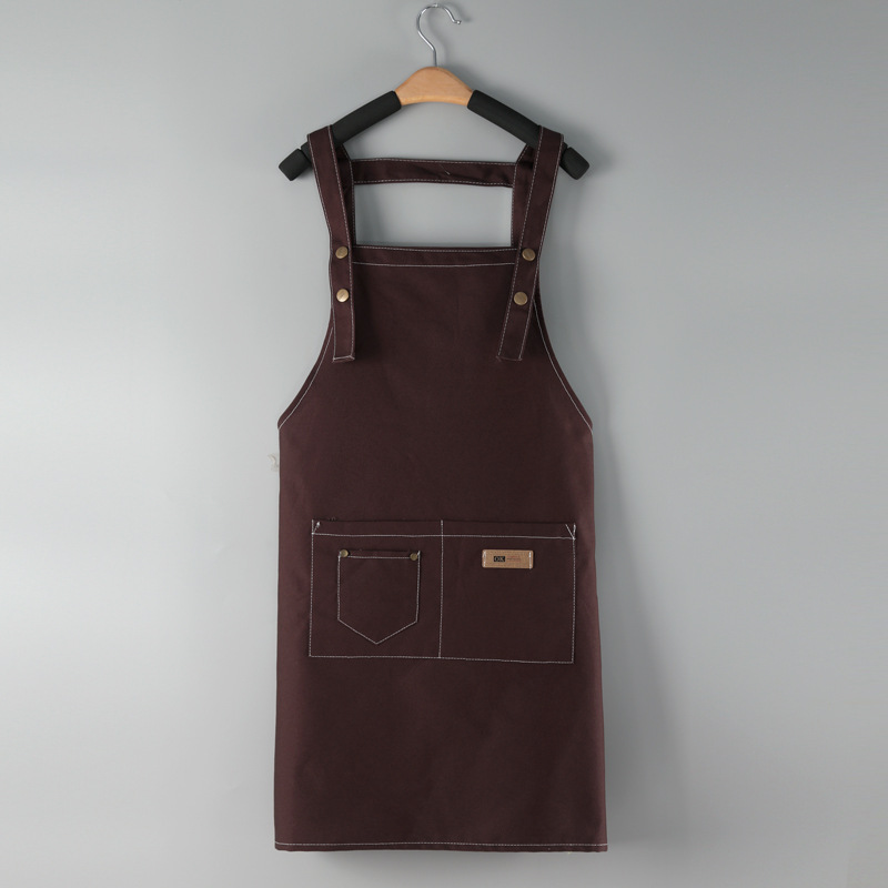 Canvas Apron Full Body Kitchen Cotton Apron Wholesale Apron Strap Cooking Baking at Home Shop Work Clothes Order Printing