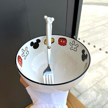 可爱陶瓷碗圆形6英寸水果沙拉碗大容量米饭泡面碗学生宿舍家用碗