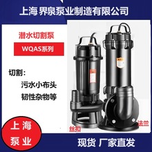 上海水泵WQAS型铸铁潜水切割泵 潜水排污泵220V/380V切割式污水泵