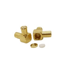 黄铜 镀金公弯式插头接RG405U电缆 50欧姆射频同轴MCX-JWB2连接器