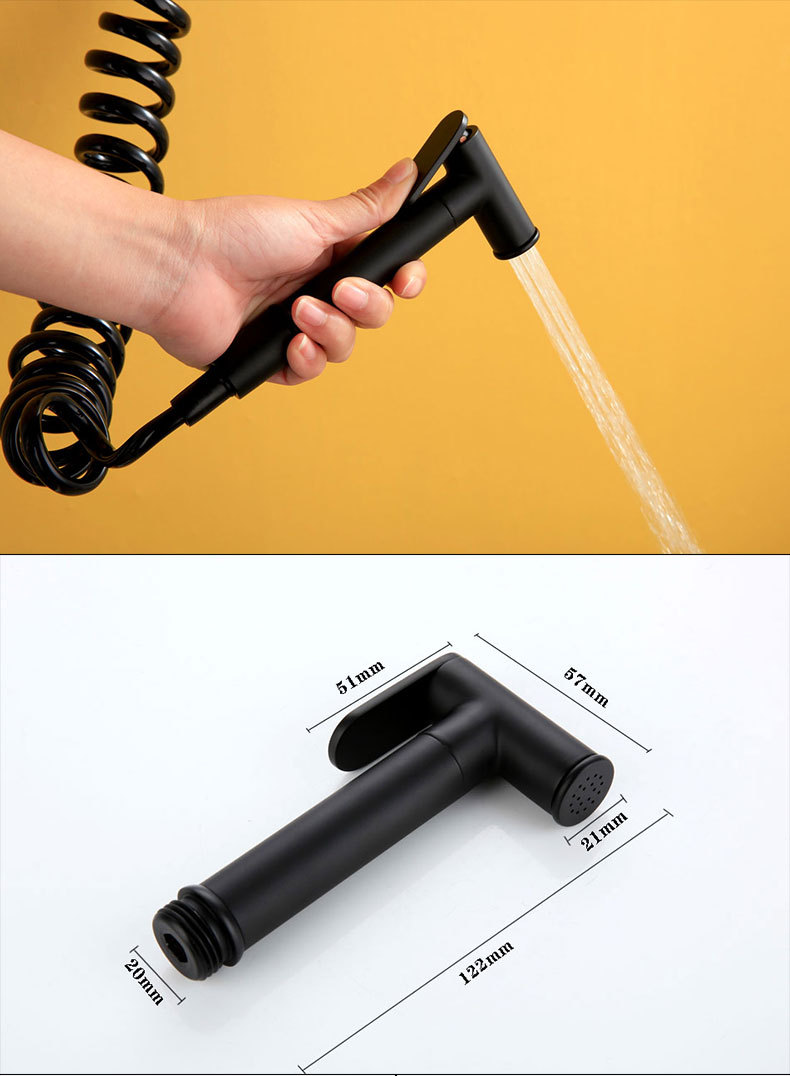 卓鼎 黑色全铜妇洗器小方跨境全铜喷枪增压手喷头