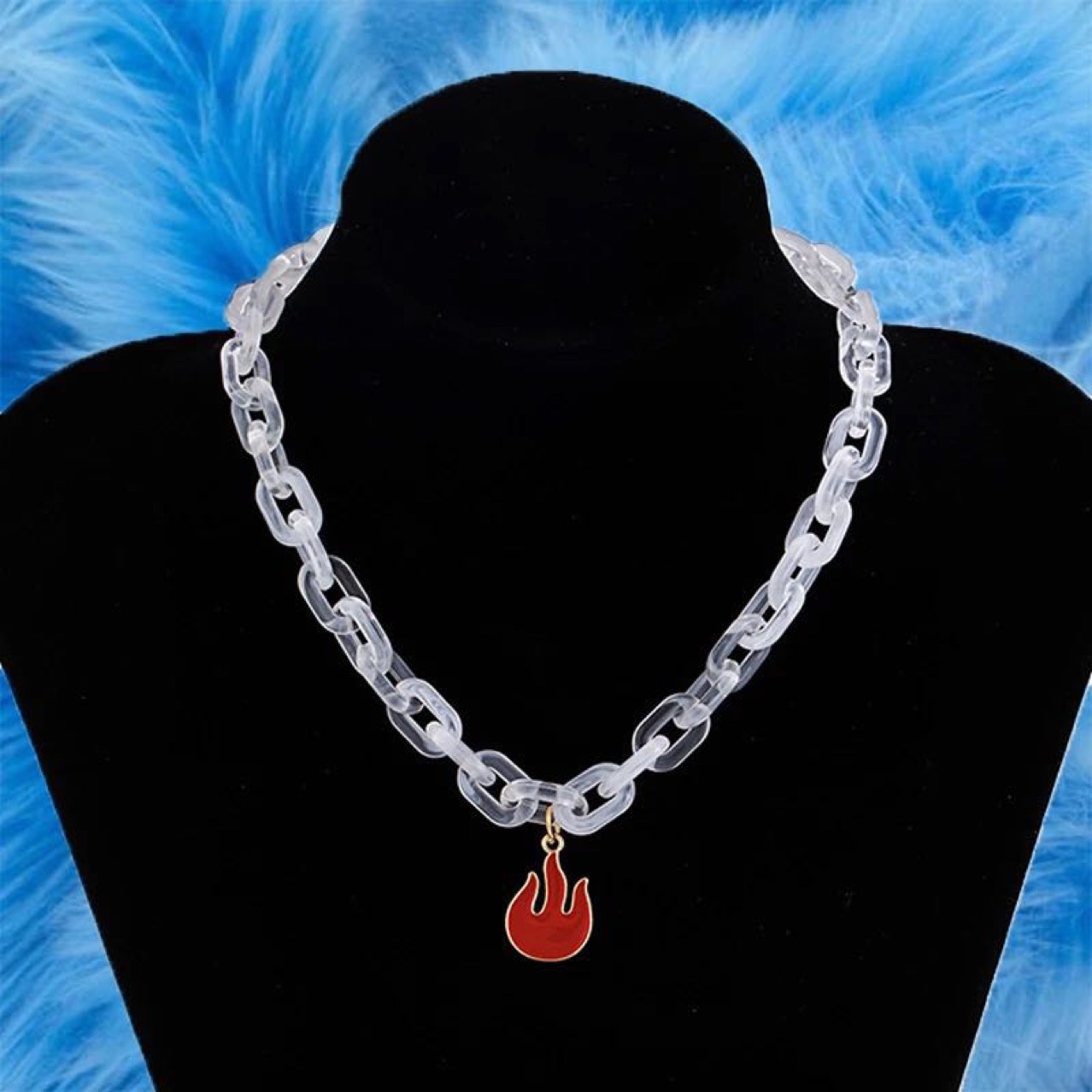 欧美朋克火焰项链