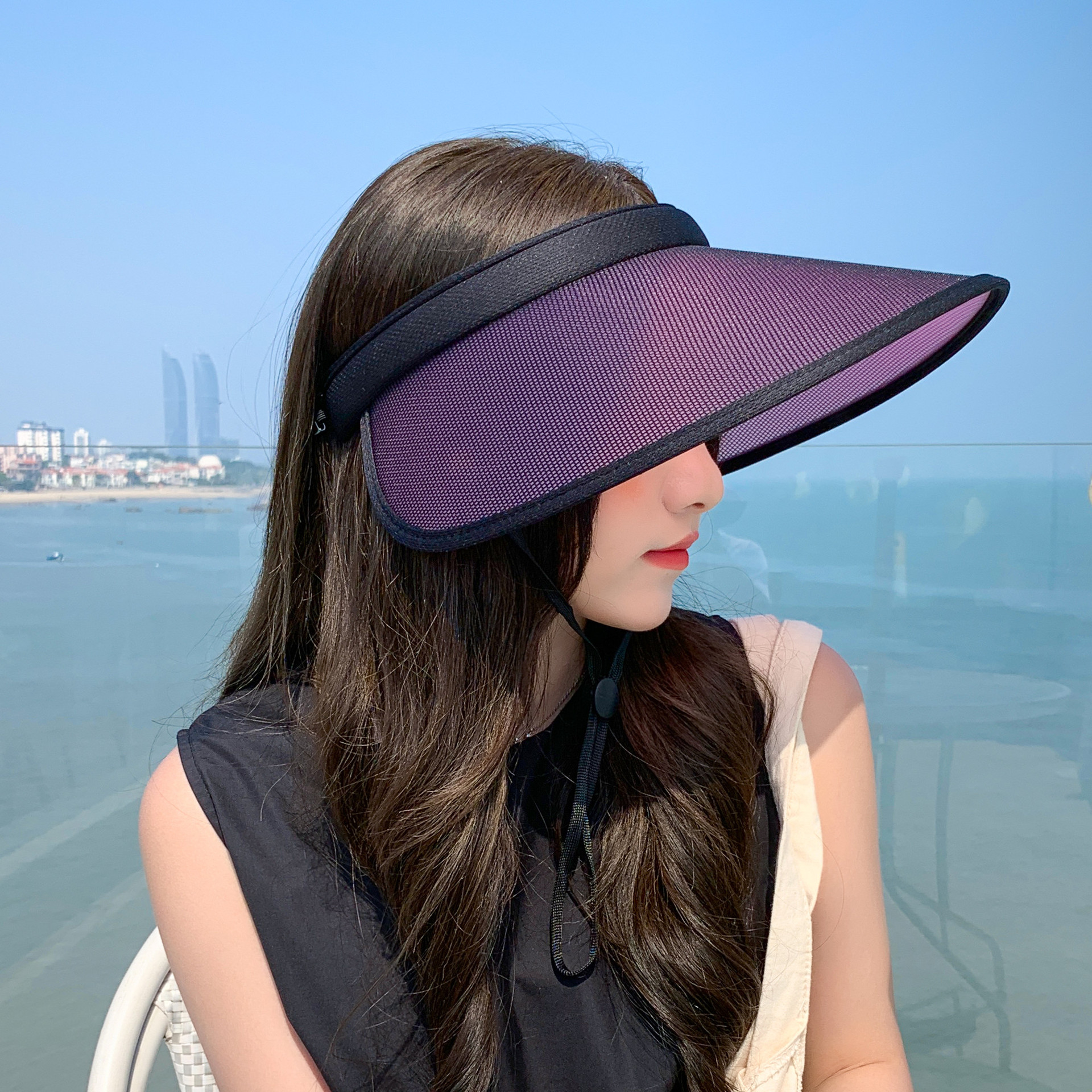 空顶帽夏新款变色遮阳帽骑行防晒黑科技太阳帽户外ua防紫外线帽子