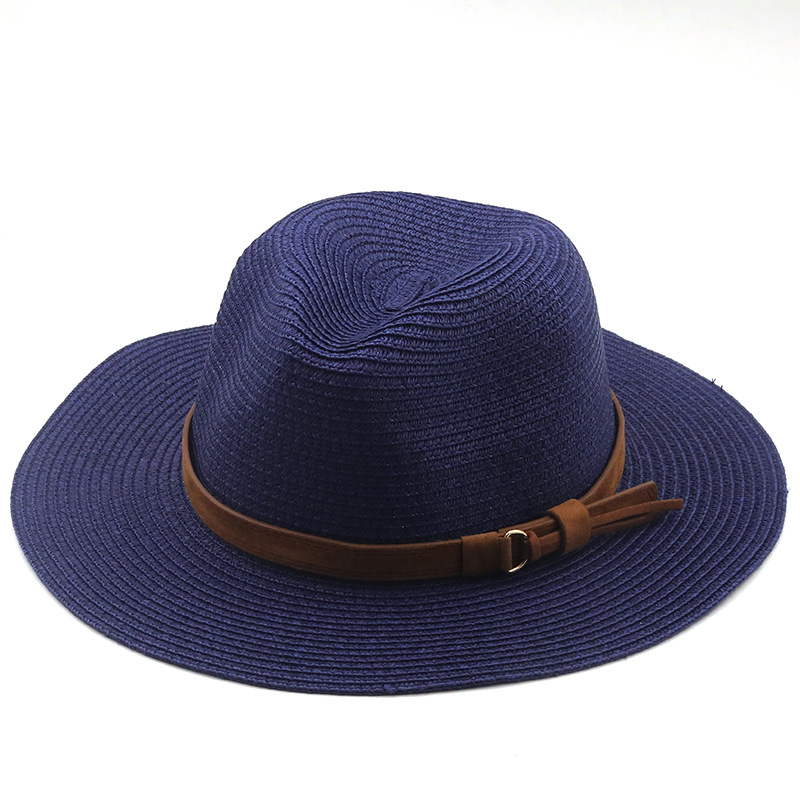 Aliexpress Wish Amazon Ebay Straw Hat Bowler Hat Female Outdoor Beach Sun Protection Sunshade Fedora Hat