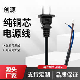 工厂批发扁头而插电源线铜芯浸锡头阻燃PVC耐折抗老化家用电器