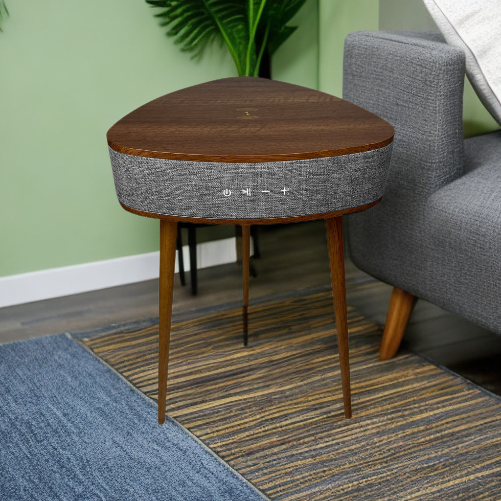 智能三角形边桌角几无线充电蓝牙音箱音乐咖啡桌TWS功能音响