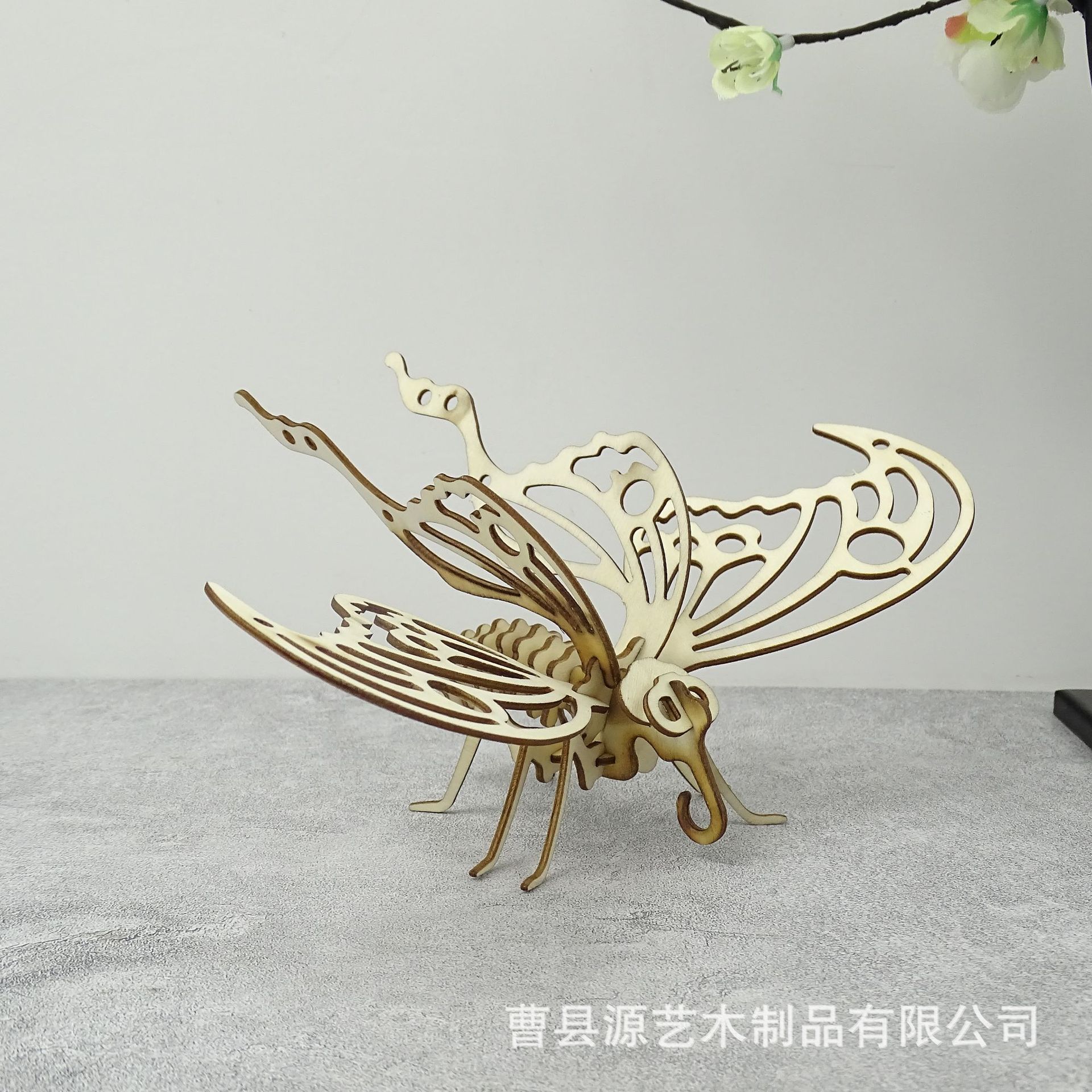 木质拼图儿童立体3d拼图diy模型图创意手工玩具批发镂空昆虫蝴蝶