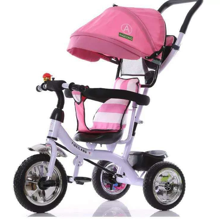 Children's Three-Wheeled Bicycle Baby Stroller Baby Stroller Baby Small Three-Wheeled Children Four-in-One Factory Supplier