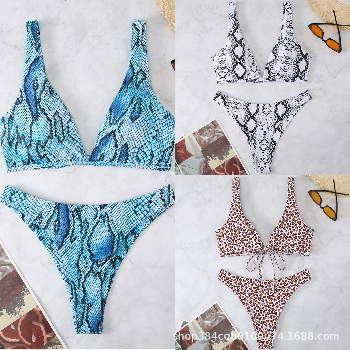 欧美泳衣2024比基尼性感印花i女士分体泳衣三角比基尼外贸-阿里巴巴