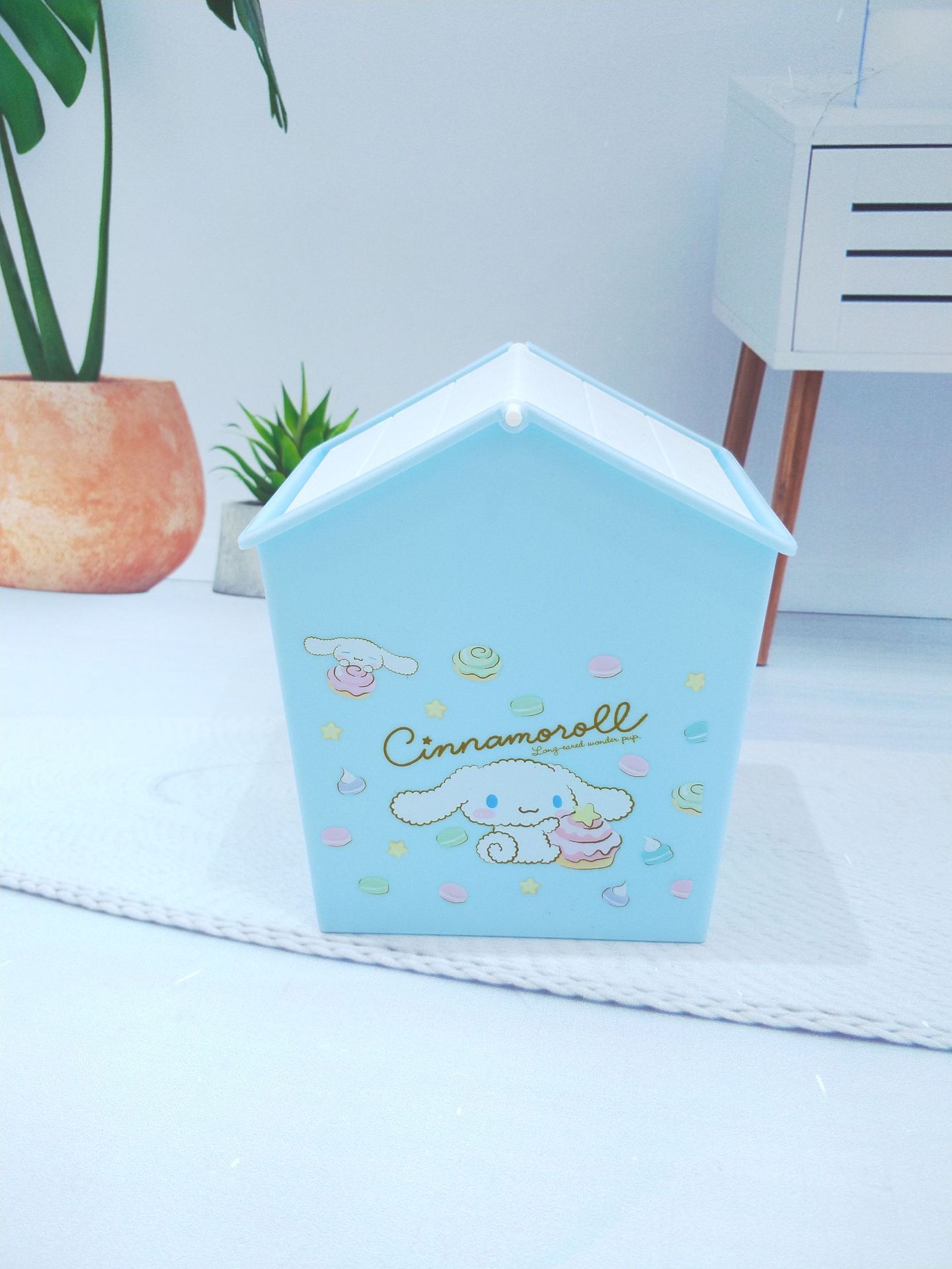 Clow M Desktop Storage Bucket Melody Trash Can Cinnamoroll Babycinnamoroll Desktop Pen Container Kitty Desk Storage