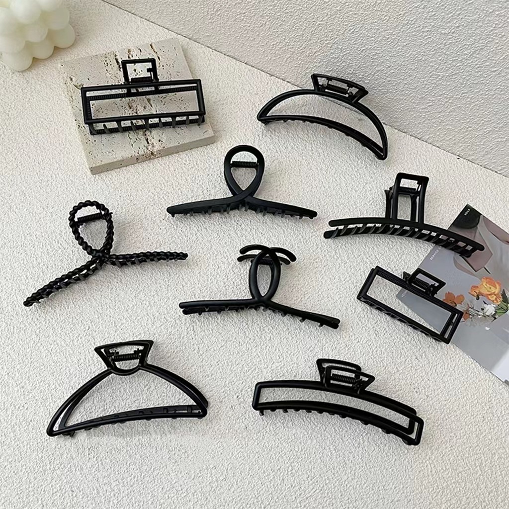 网红同款黑色后脑勺发夹子韩国边夹大号抓夹鲨鱼金属发抓盘发夹子