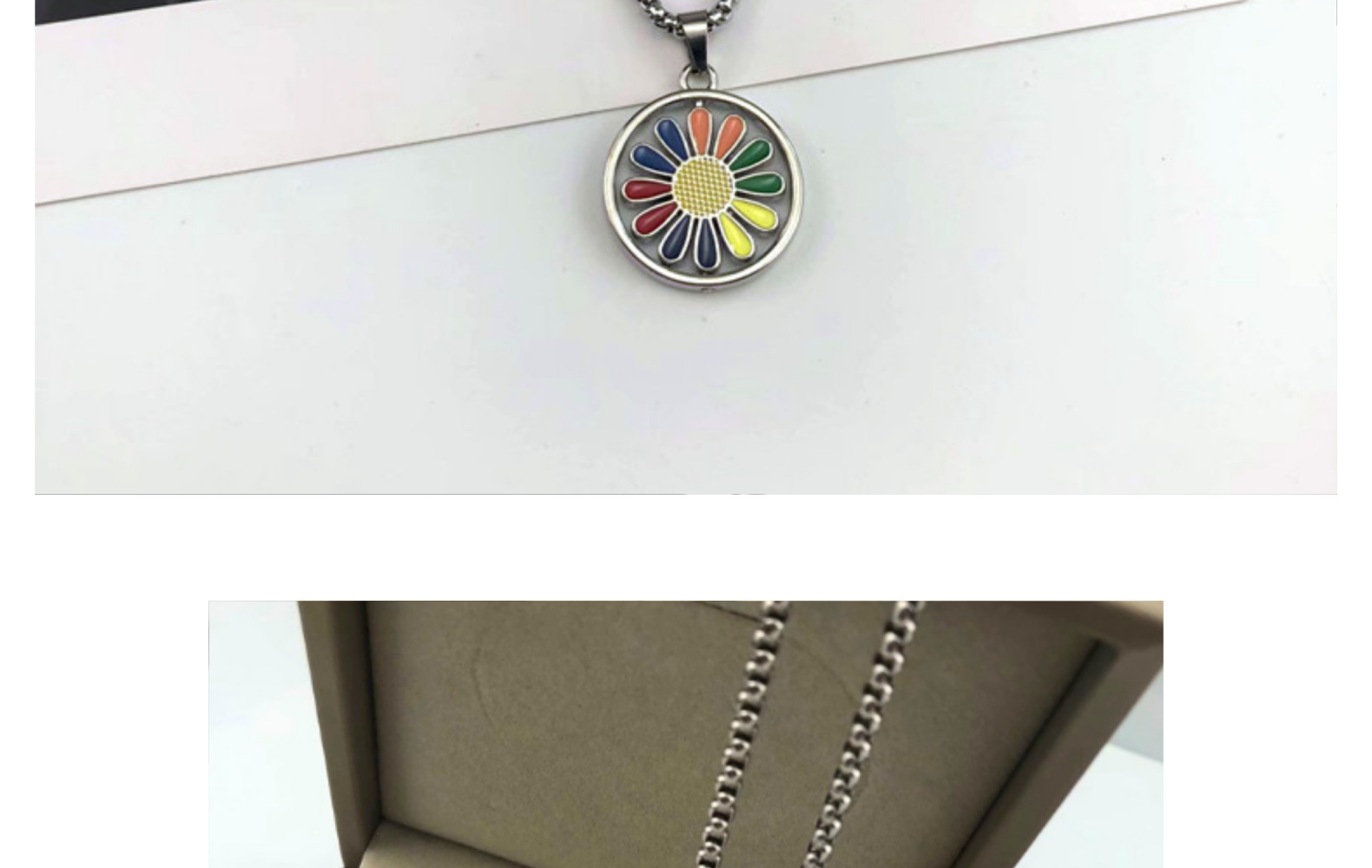 嘻哈长款链子项链男钛七色花ns潮网红吊坠街头个性蹦迪毛衣链配饰