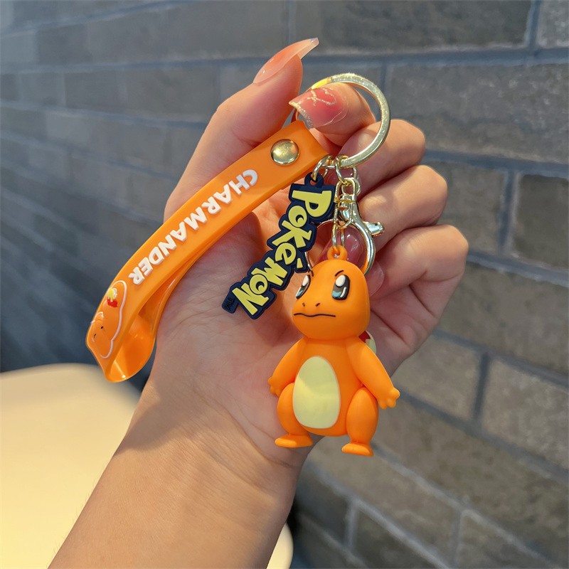 Creative Cartoon Magic Baby Keychain Cute Squirtle Charmander Psyduck Key Chain Men's and Women's Handbags Pendant
