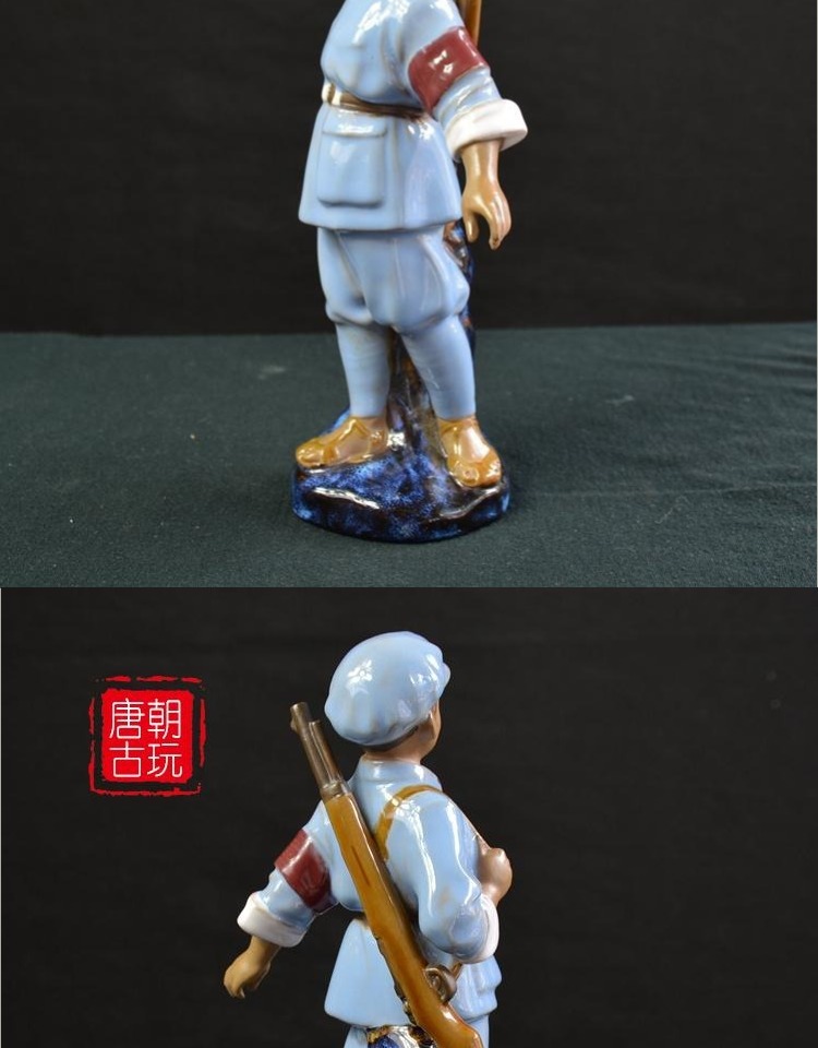 红色经典人物闪闪的红星雕像红军小战士个性复古装饰泥人塑像包邮