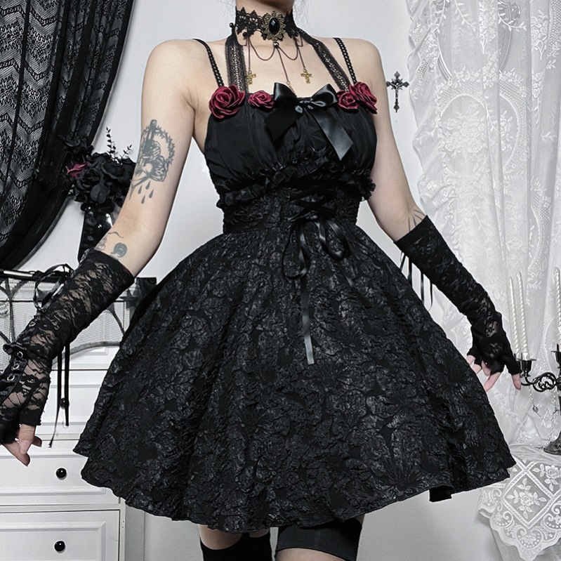 ll 连翘节公主裙洛丽塔南瓜服女孩暗黑哥特lolita蓬蓬连衣裙-阿里巴巴