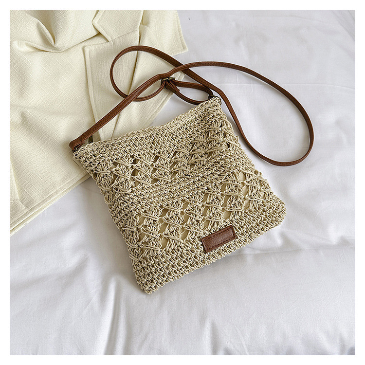 Fashion Niche Texture Woven Bag Cross-Border New Spring and Summer Straw Woven Small Square Bag Women's Travel All-Match Shoulder Messenger Bag